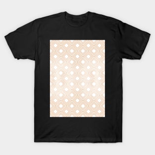 White & Copper Geometric Diamond T-Shirt